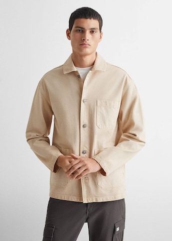 MANGO TEEN Regular fit Button Up Shirt 'Over3' in Beige: front