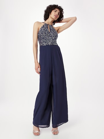 LACE & BEADS Jumpsuit 'Pam' i blå: framsida