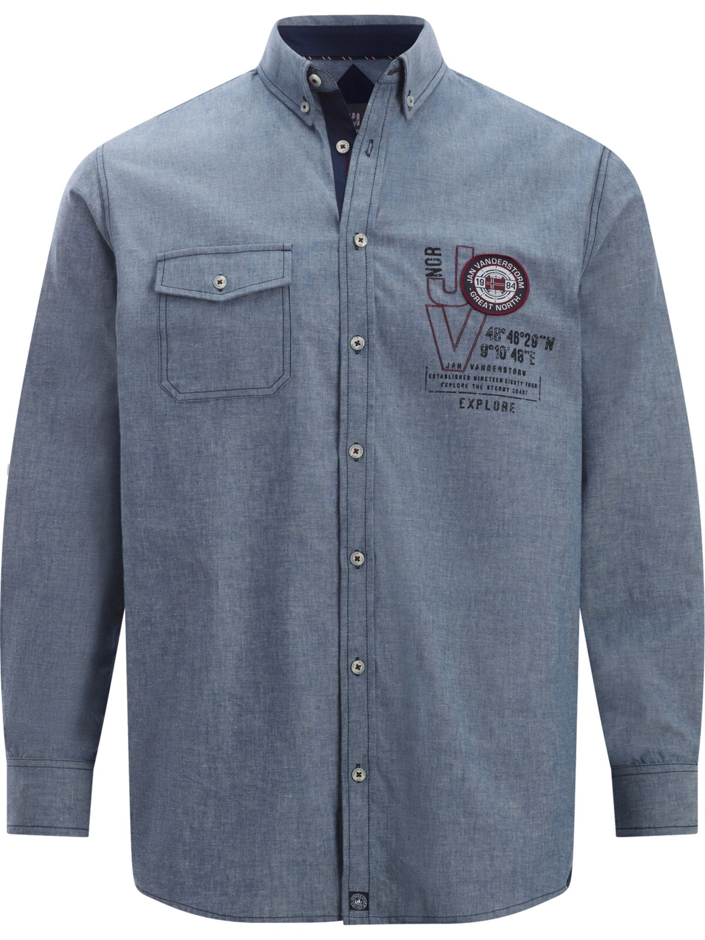 Jan Vanderstorm Comfort Fit Hemd 'Levtarvik' in Blau: Vorderseite