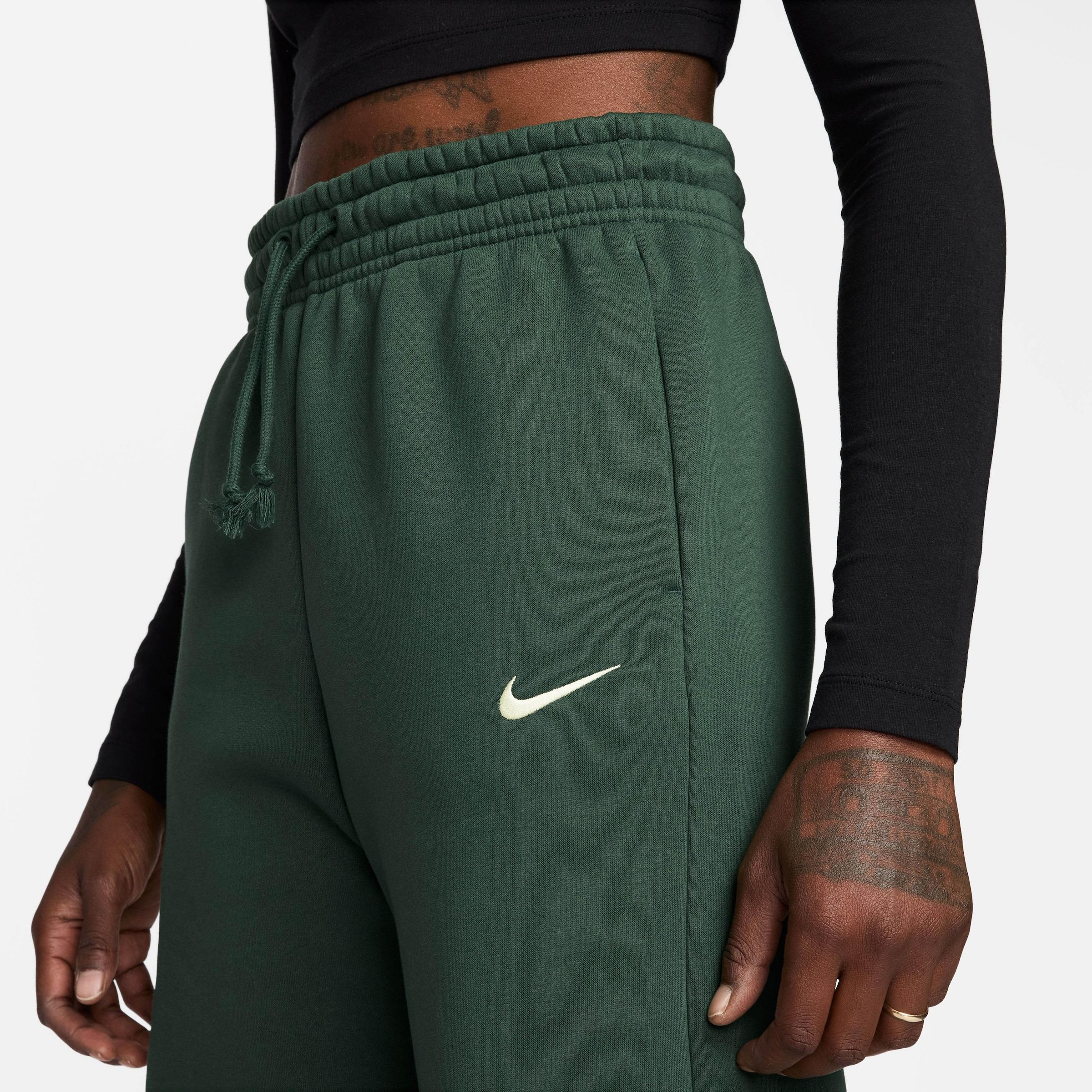 Nike Sportswear Wide leg Pants 'PHNX FLC' in Dark Green | ABOUT YOU