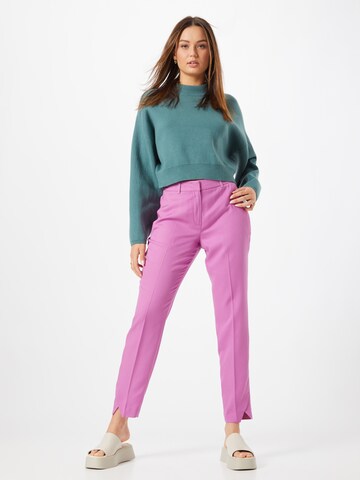 COMMA Normální Kalhoty s puky – pink