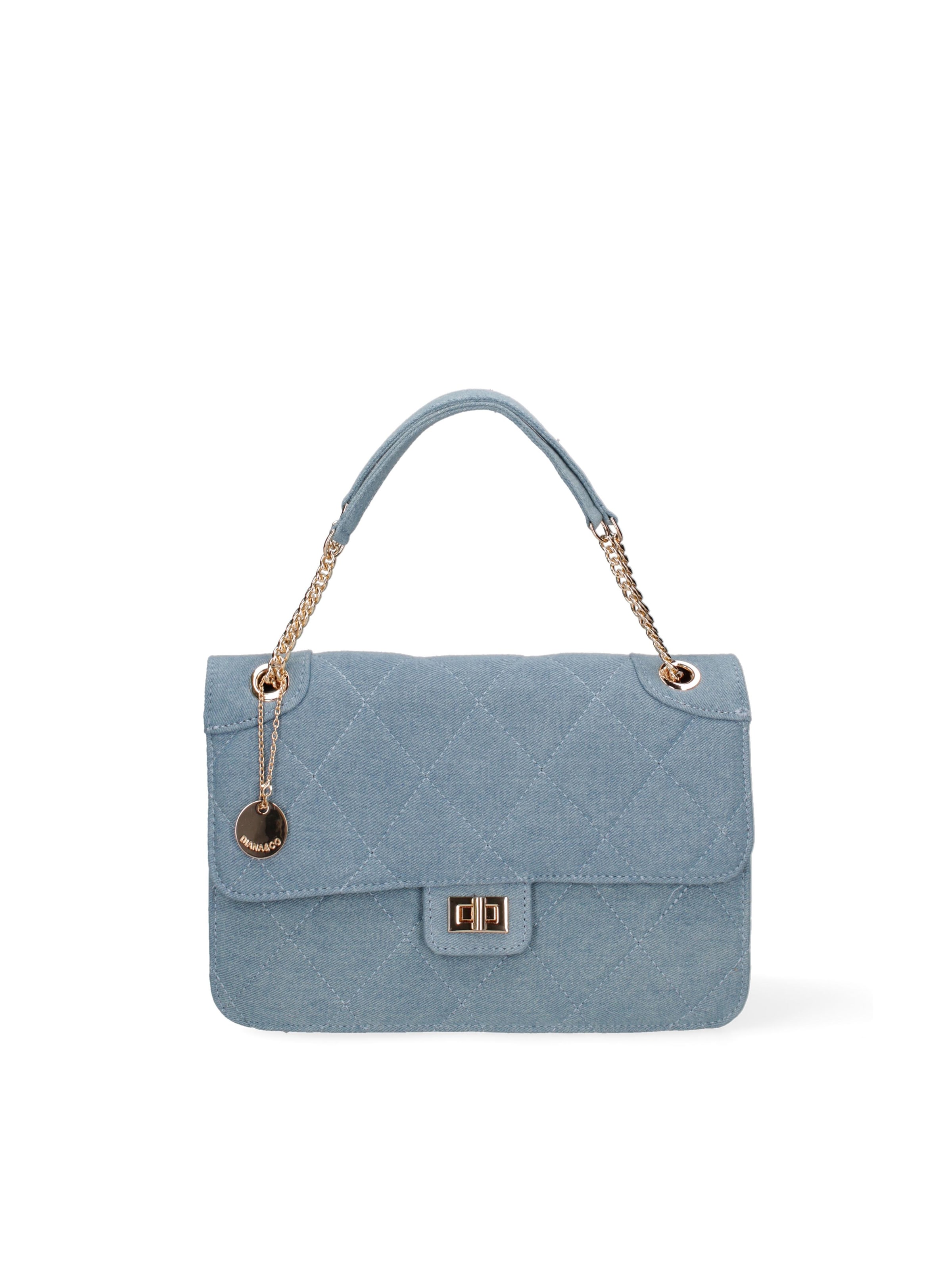 Borsa a spalla 'Borsa a Spalla Donna Nylon Ecopelle Twist Lock' di Diana&Co. in blu: frontale