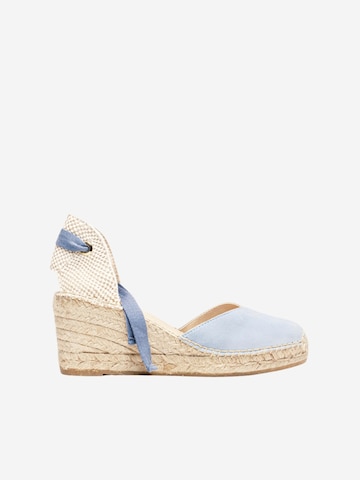 Sandalo 'Alpargata Cuña 7 cm' di Alhamas in blu: frontale
