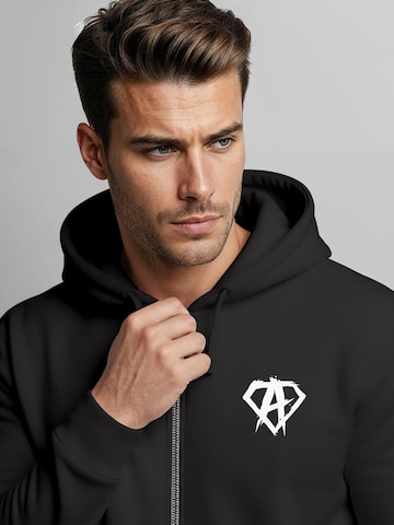 Neverless Zip-Up Hoodie 'Anarchy Gym' in Black