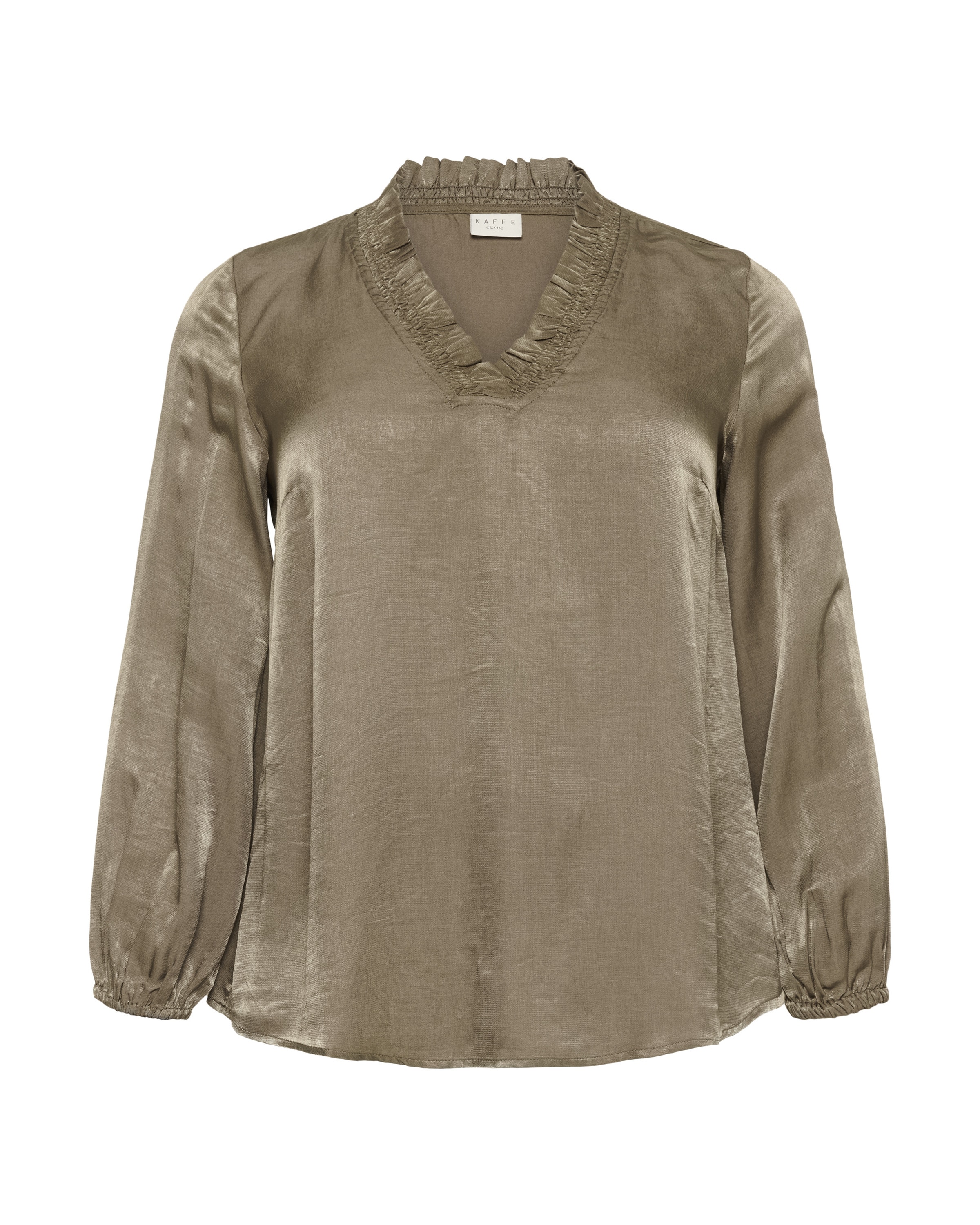 KAFFE CURVE Blouse 'KCmilia' in Beige: voorkant