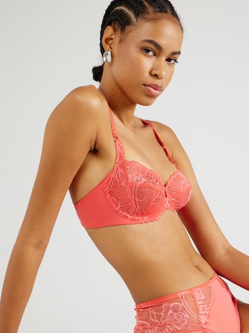 TRIUMPH T-shirt Bra 'Wild Peony' in Orange