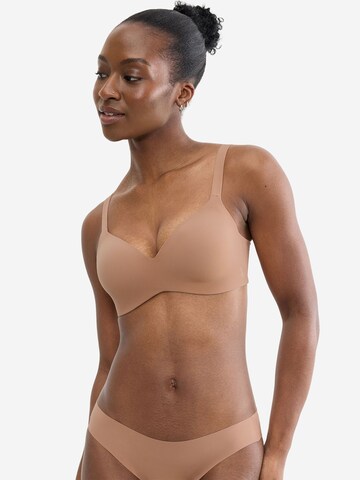 SLOGGI T-Shirt Soft-Cup-BH ' Blue ZERO Feel 2.0 THE UP ' in Braun: Vorderseite