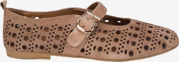 Desa - Bailarina 'DESA Damen-Ballerinas aus perforiertem Mary-Jane-Wildleder' en beige: frente