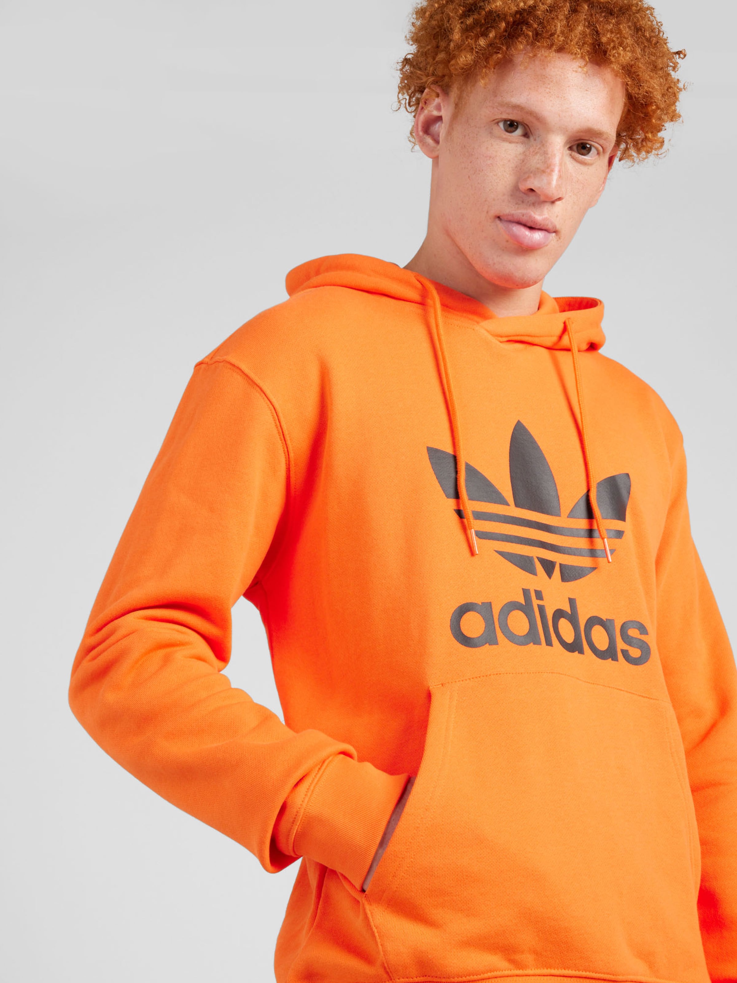 Orange adidas originals hoodie top