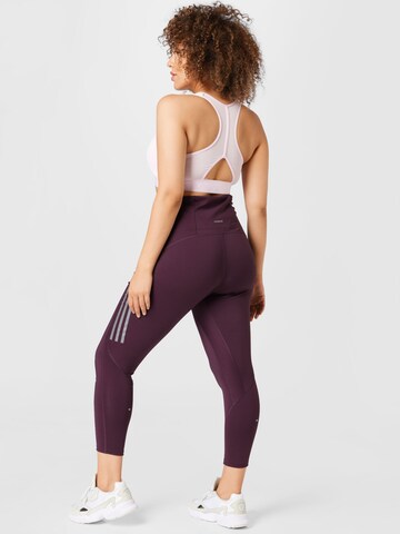 ADIDAS SPORTSWEAR Skinny Workout Pants 'Own The Run ' in Purple