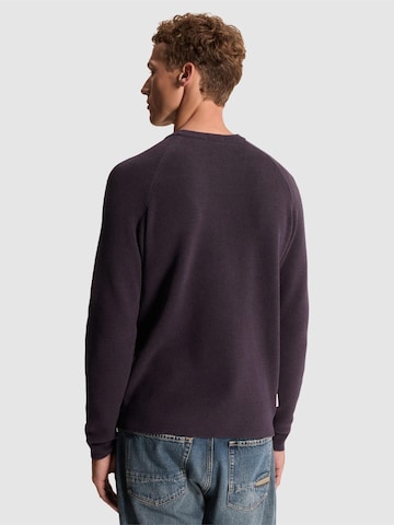 CAST IRON - Jersey 'Pullover with two-tone rib texture and raglan sleeves' en lila