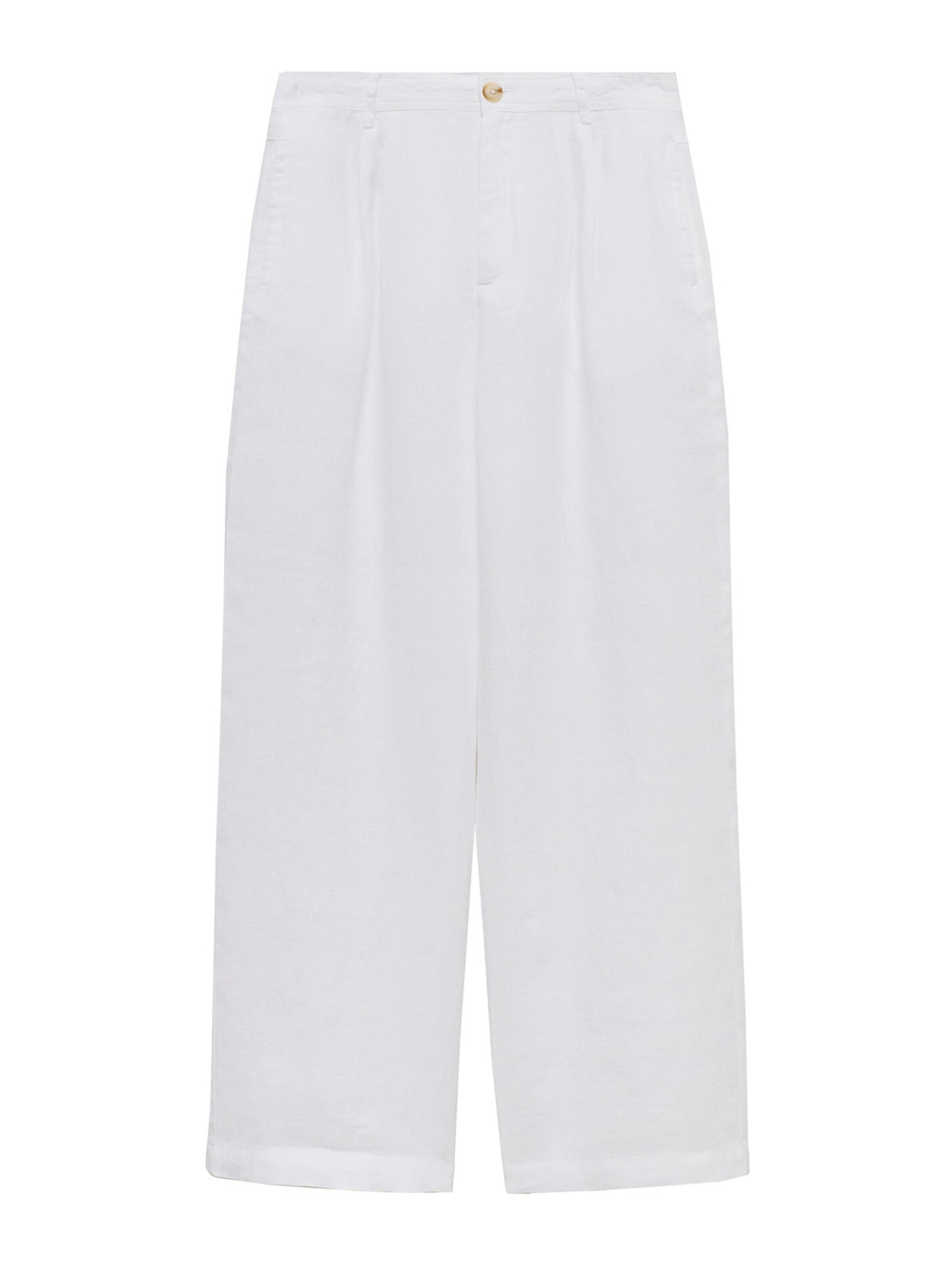 MANGO Ohlapna forma Hlače z naborki 'Maneli' | bela barva: sprednja stran