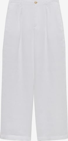 MANGO Loosefit Laskoshousut 'Maneli' värissä valkoinen: etupuoli