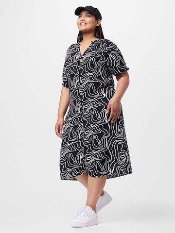 ONLY Carmakoma Shirt Dress 'DES ALLIE' in Black