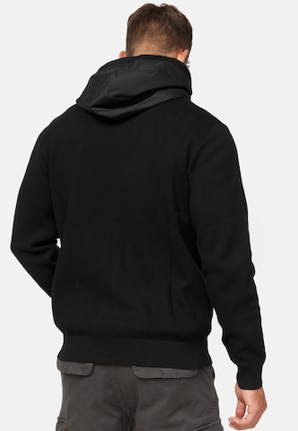 INDICODE JEANS Zip-Up Hoodie in Black