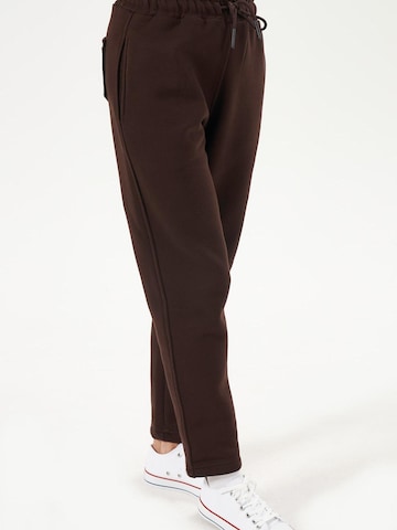 LOUIS LECLER Slimfit Broek 'Elise' in Bruin