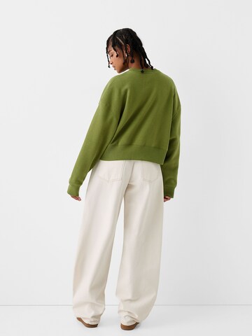 Sweat-shirt Bershka en vert