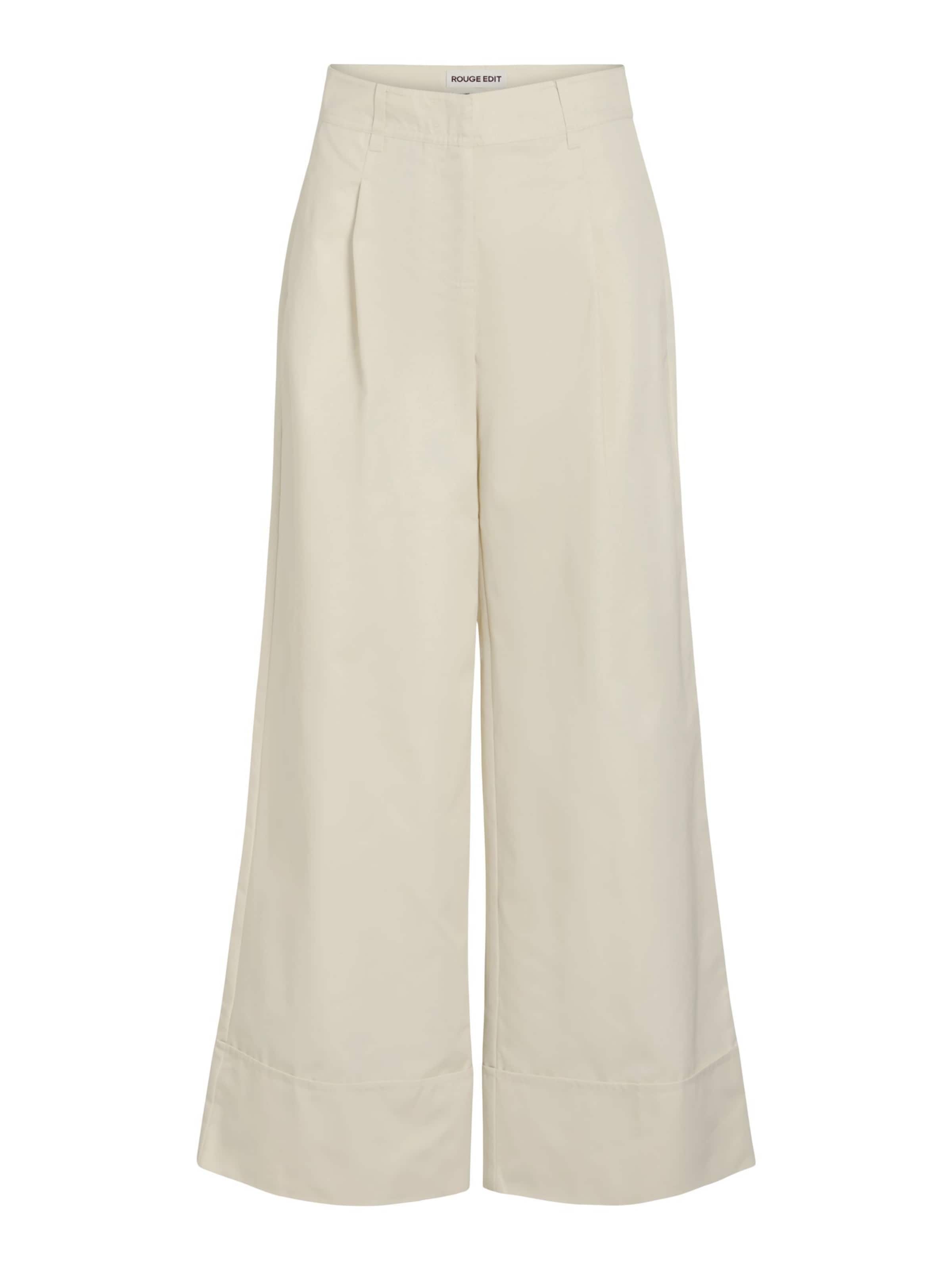 ROUGE EDIT Bandplooibroek in Beige: voorkant