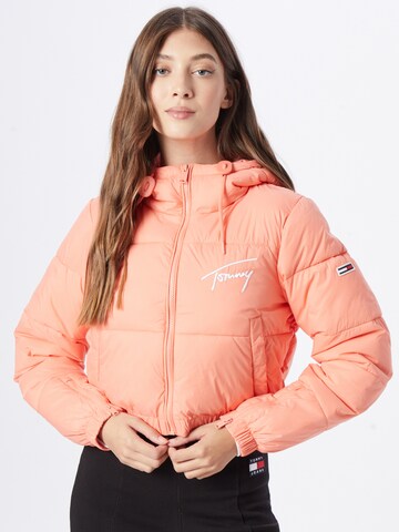 Tommy Jeans Between-Season Jacket in Orange: front