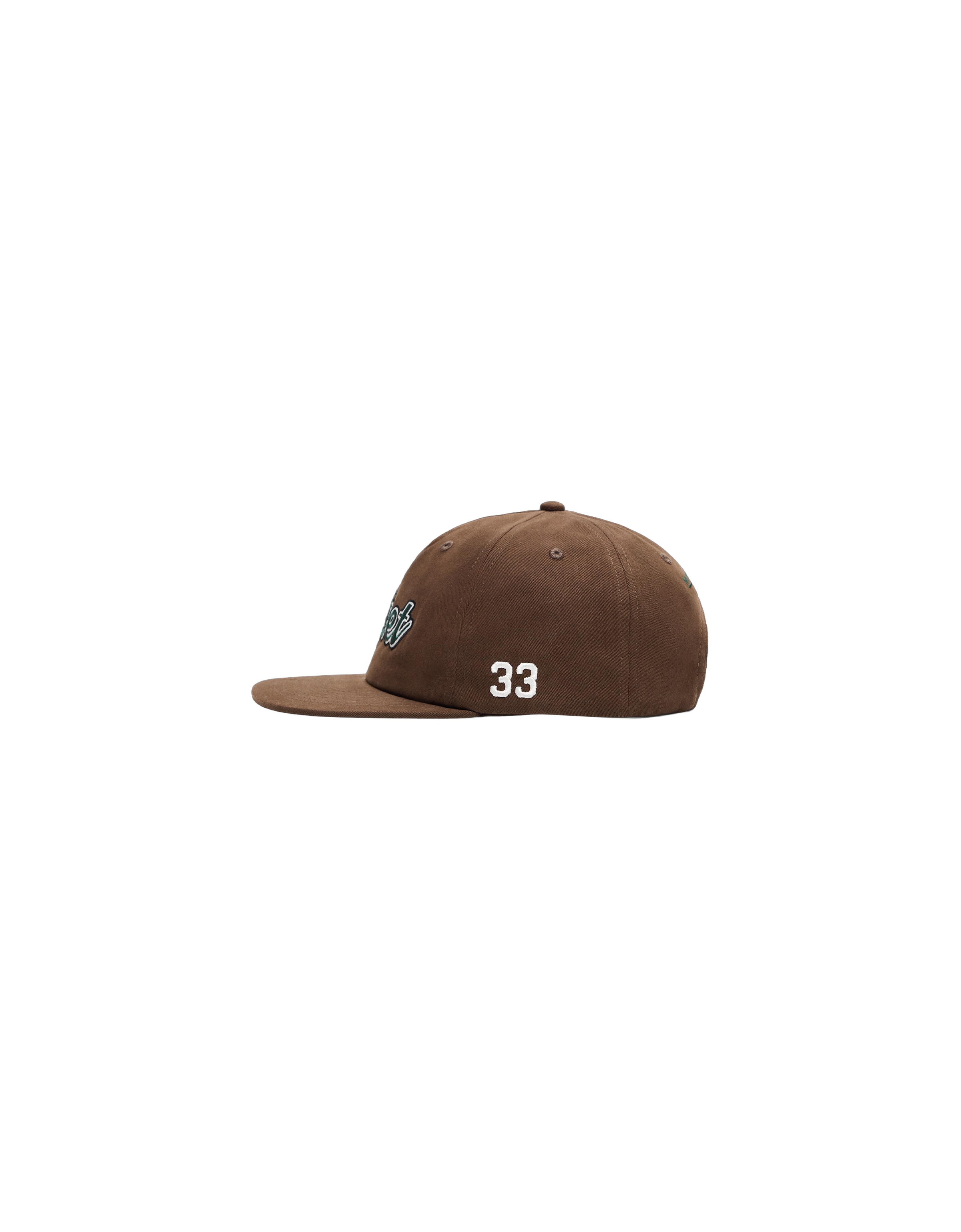 Bershka Cap 'VARSITY' in 55-60 in braun / dunkelgrün / weiß, Produktansicht