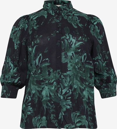 KAFFE CURVE Bluse 'Mona' in smaragd / schilf / schwarz, Produktansicht