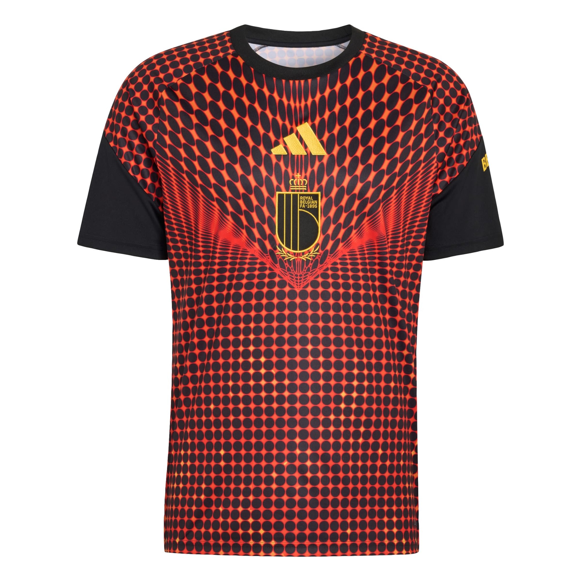 ADIDAS PERFORMANCE Camiseta de fútbol 'Belgien 26 Pre-Match' en XS en amarillo oscuro / naranja / rojo / negro, Vista del producto