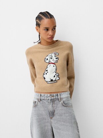 Pull-over Bershka en beige : devant