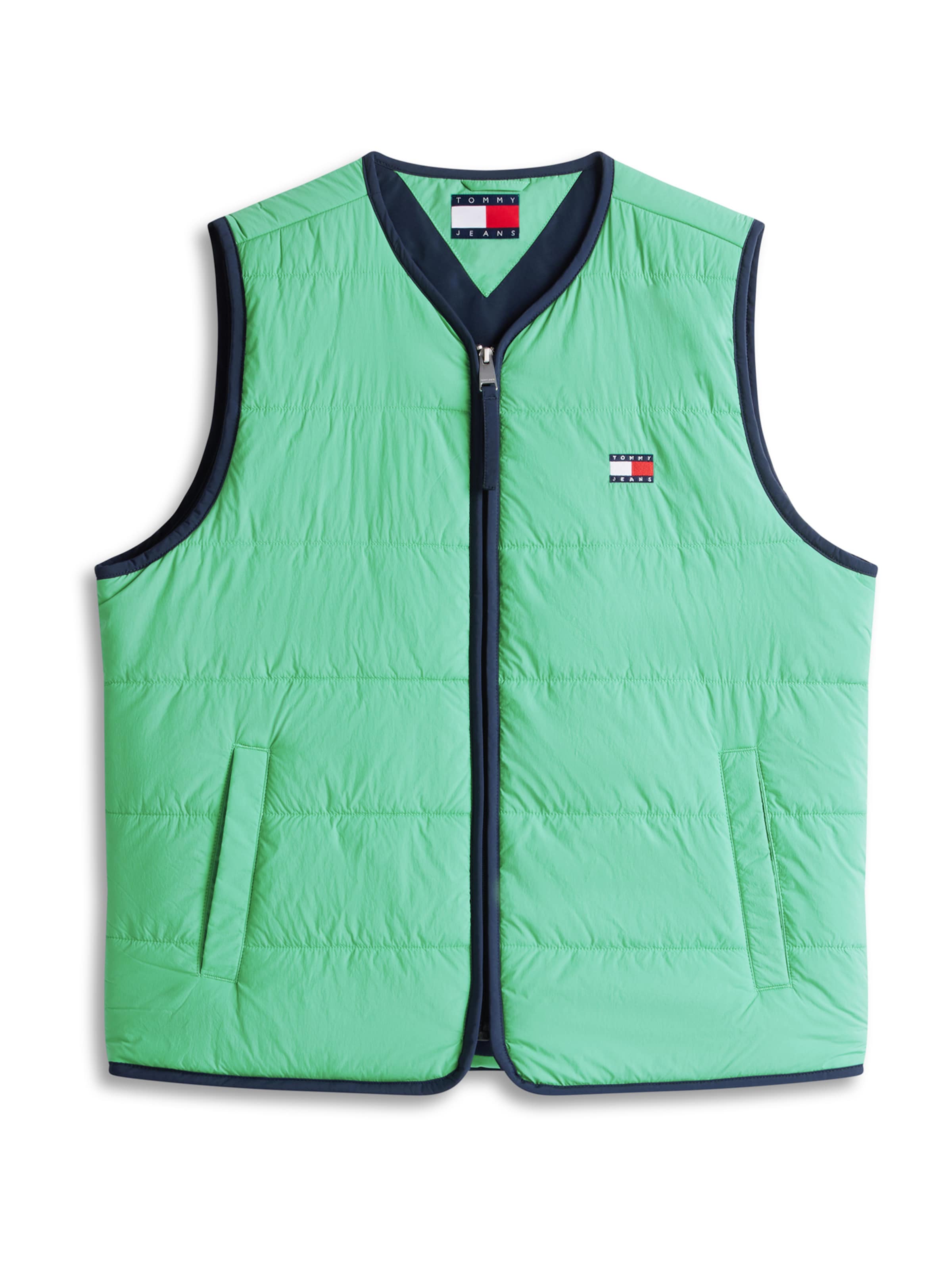 Tommy Jeans - Chaleco 'HERITAGE' en verde: frente