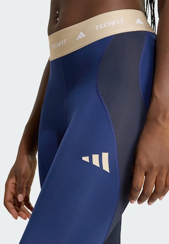 ADIDAS PERFORMANCE Skinny Sporthose in Blau