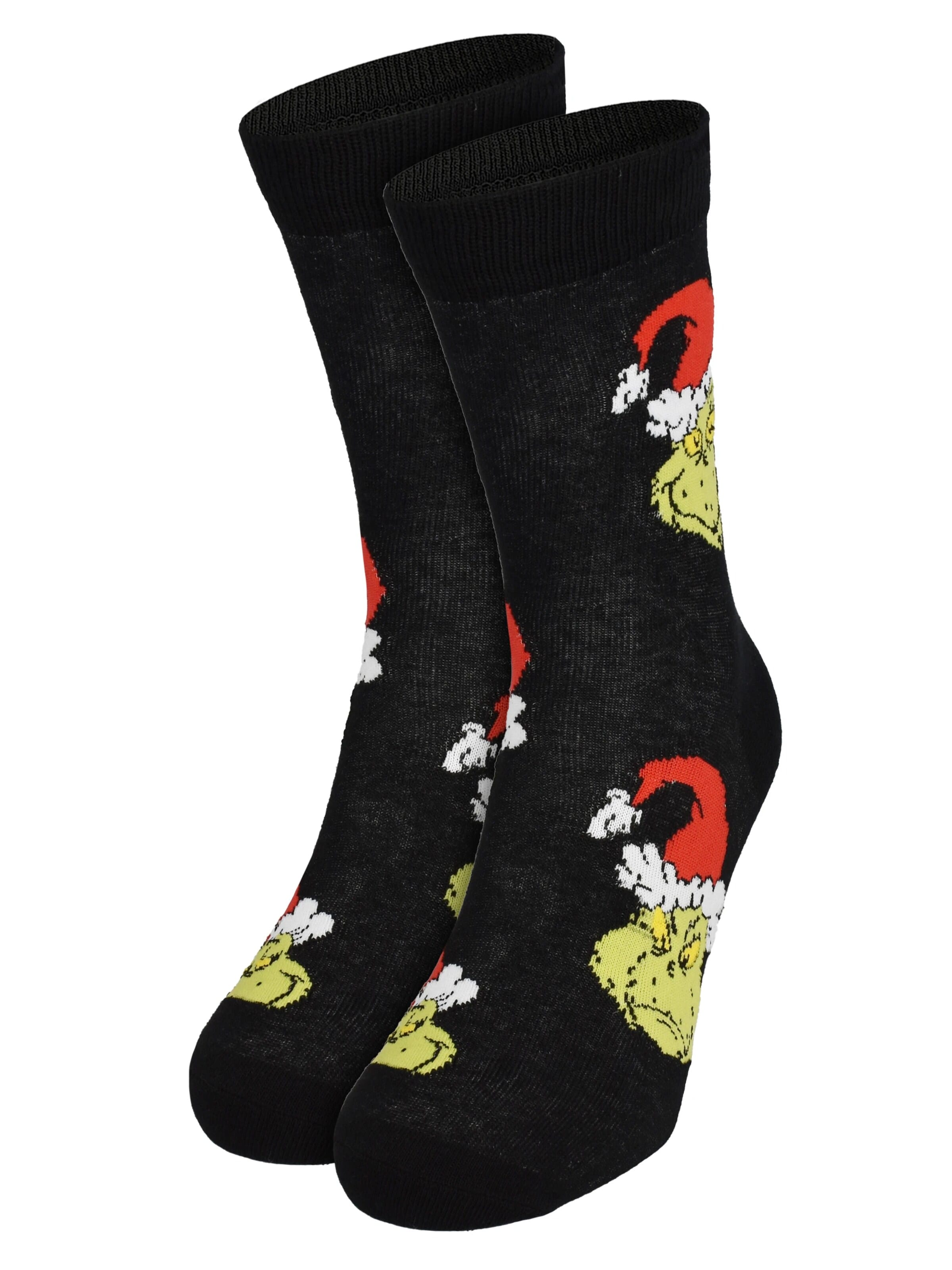 The Grinch Socks 'Christmas' in Black: front