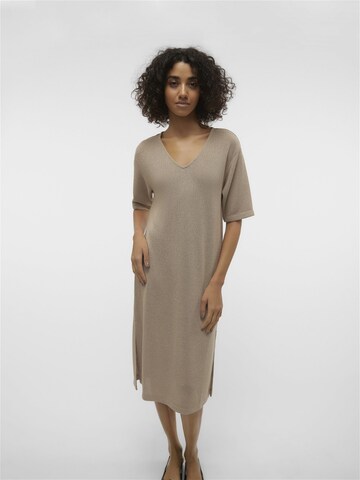 VERO MODA Knitted dress in Brown: front