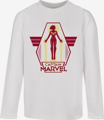 ABSOLUTE CULT Shirt 'Captain Marvel - Flying Warrior' in White: front
