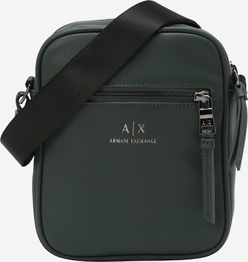 ARMANI EXCHANGE Чанта за през рамо тип преметка в зелено: отпред