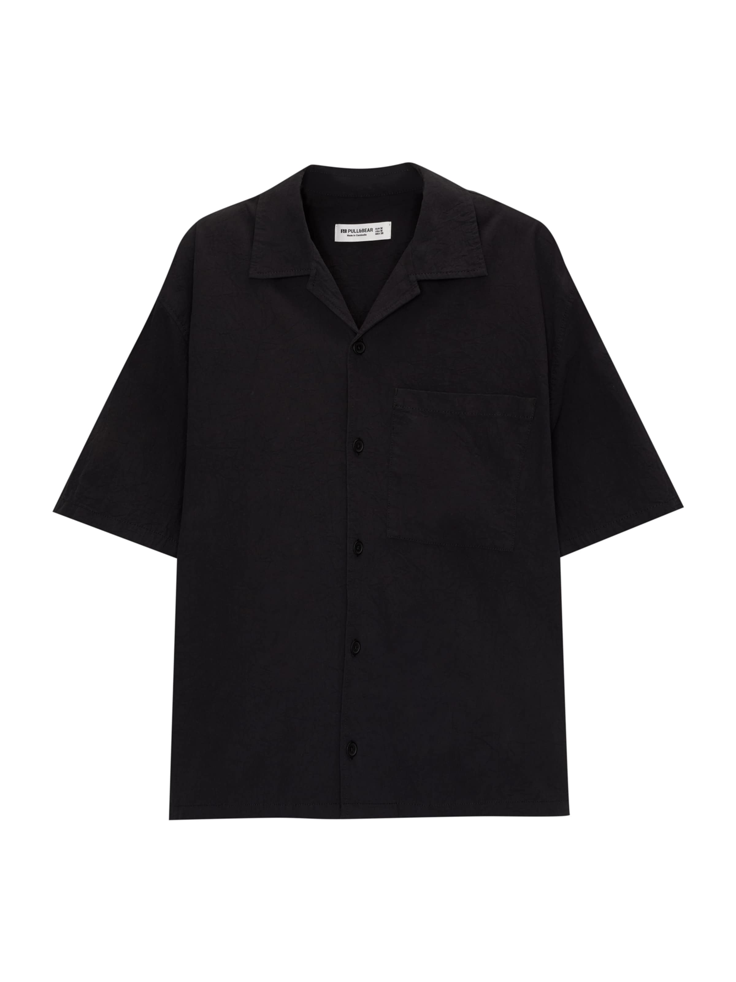 Pull&Bear Comfort fit Overhemd in Zwart: voorkant