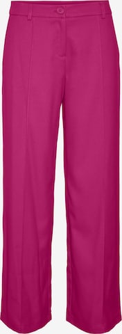 Noisy may Wide leg Trousers with creases 'PINOLA' in Purple: front