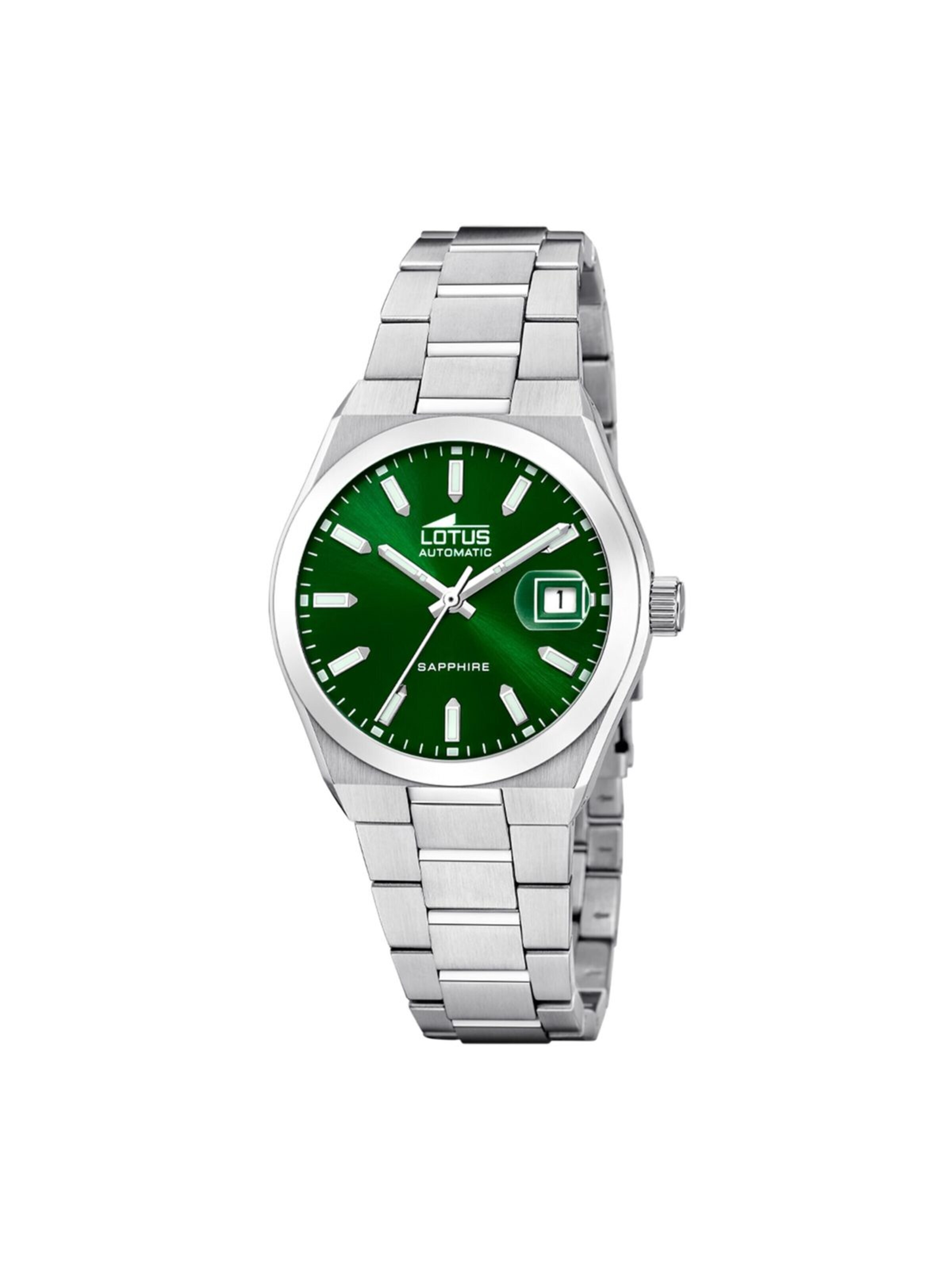 Montre à affichage analogique Lotus en vert : devant
