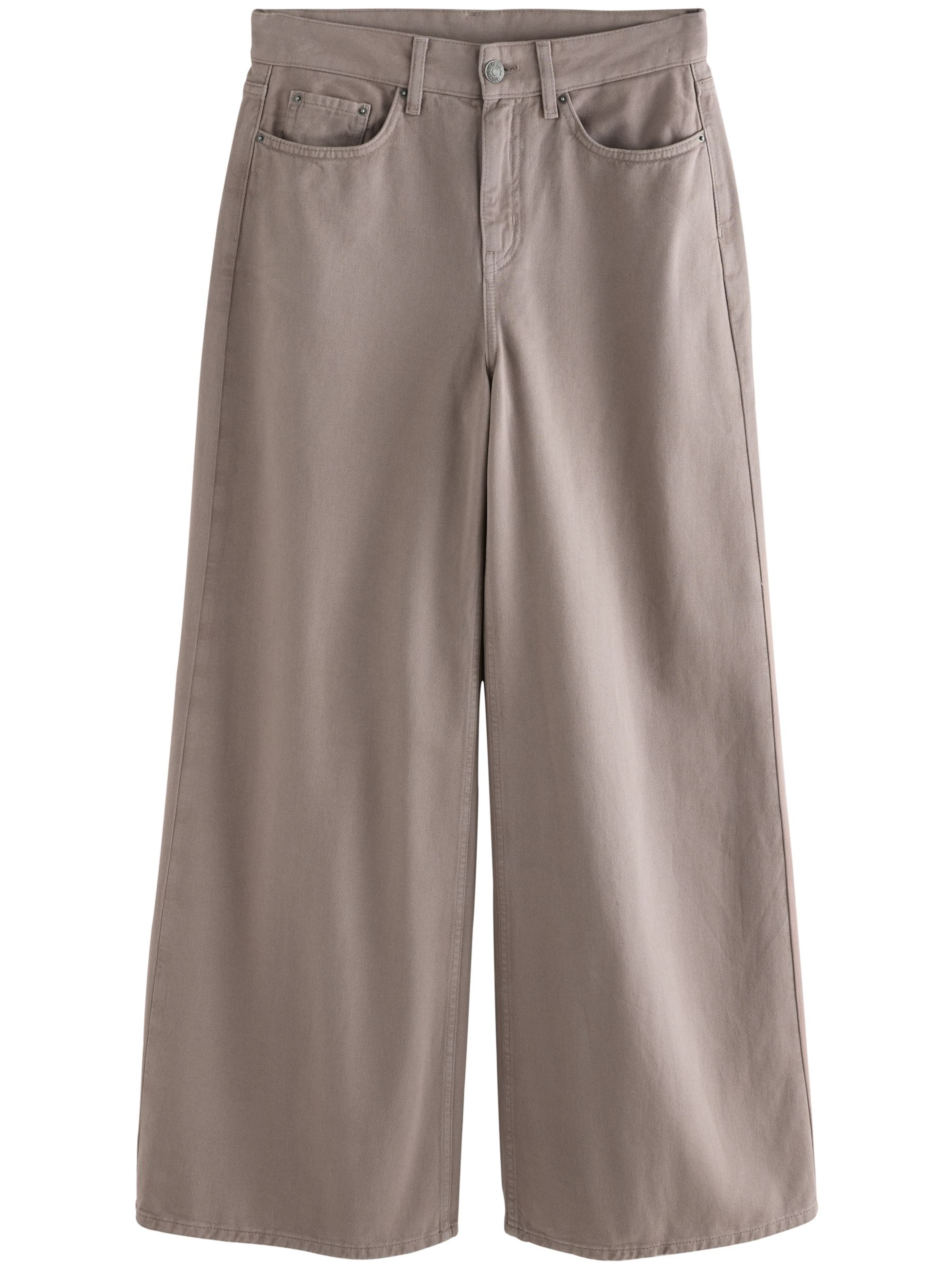 Next Широкий Джинсы в Коричневый: спереди