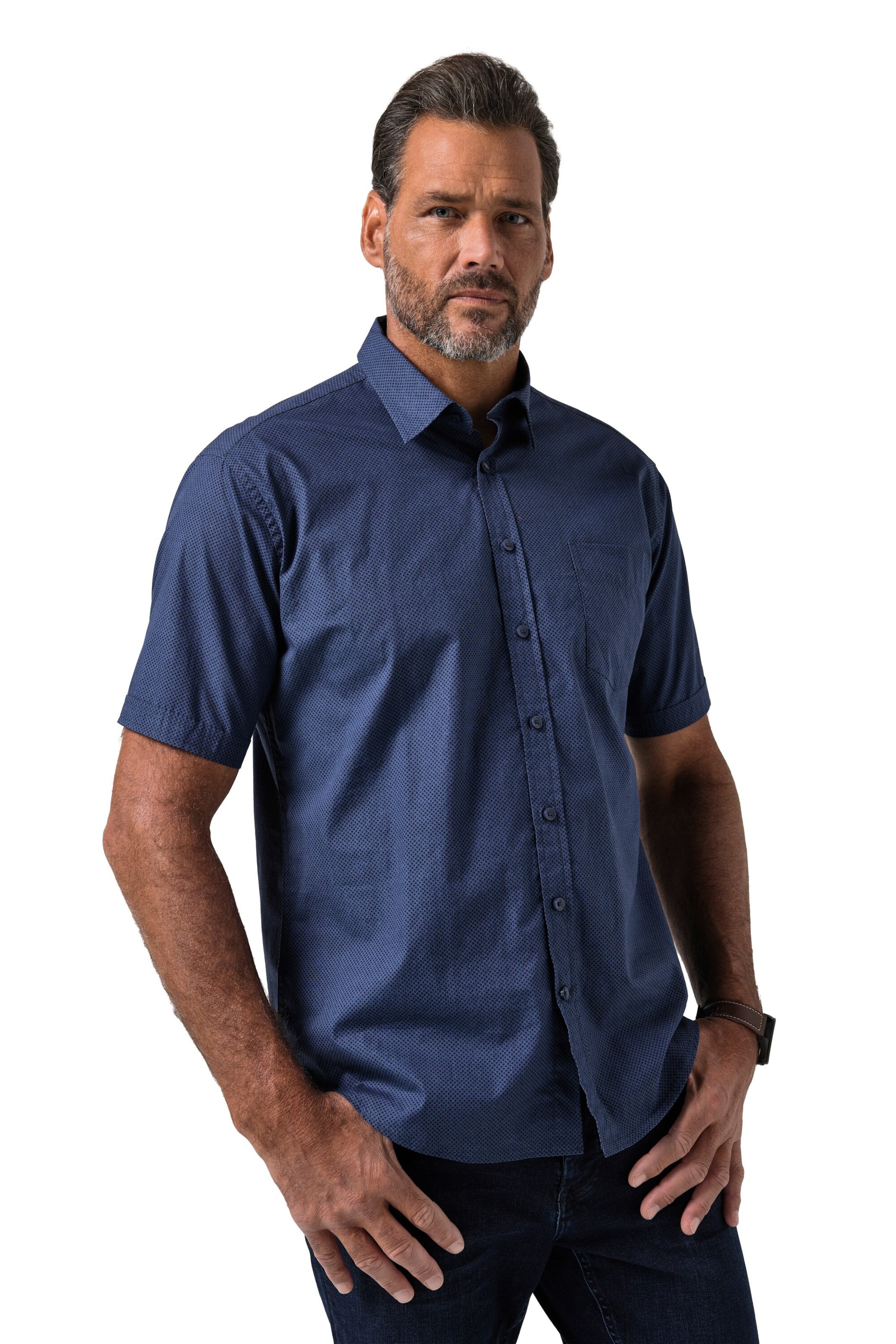 JP1880 Regular Fit Hemd in Blau: Vorderseite
