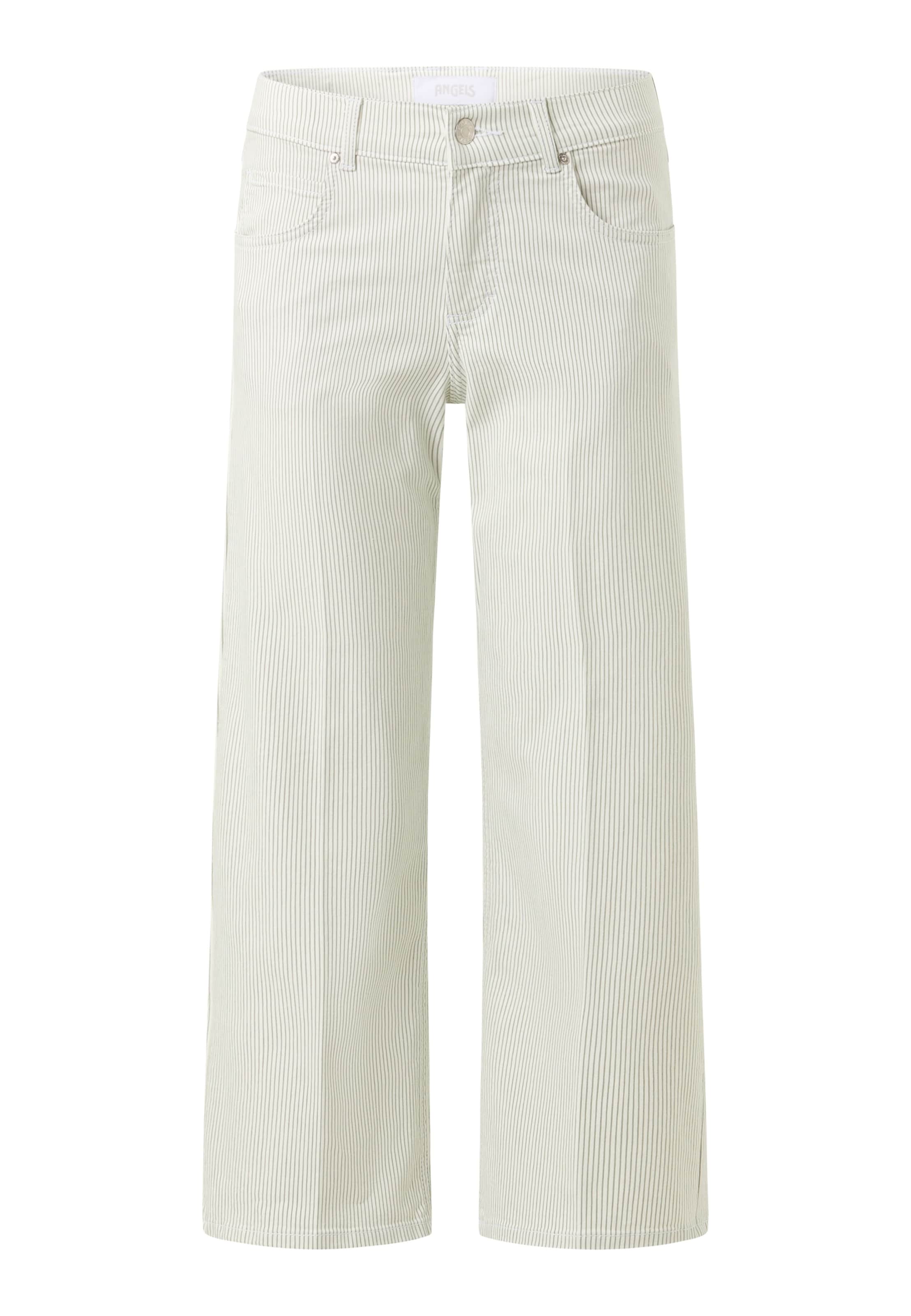 Angels Loose fit Pleat-Front Pants in White: front