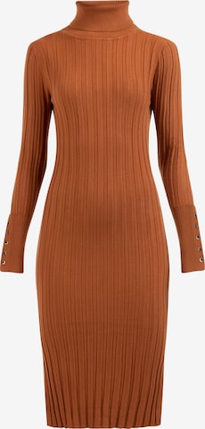 DreiMaster Klassik Knitted dress in Brown: front