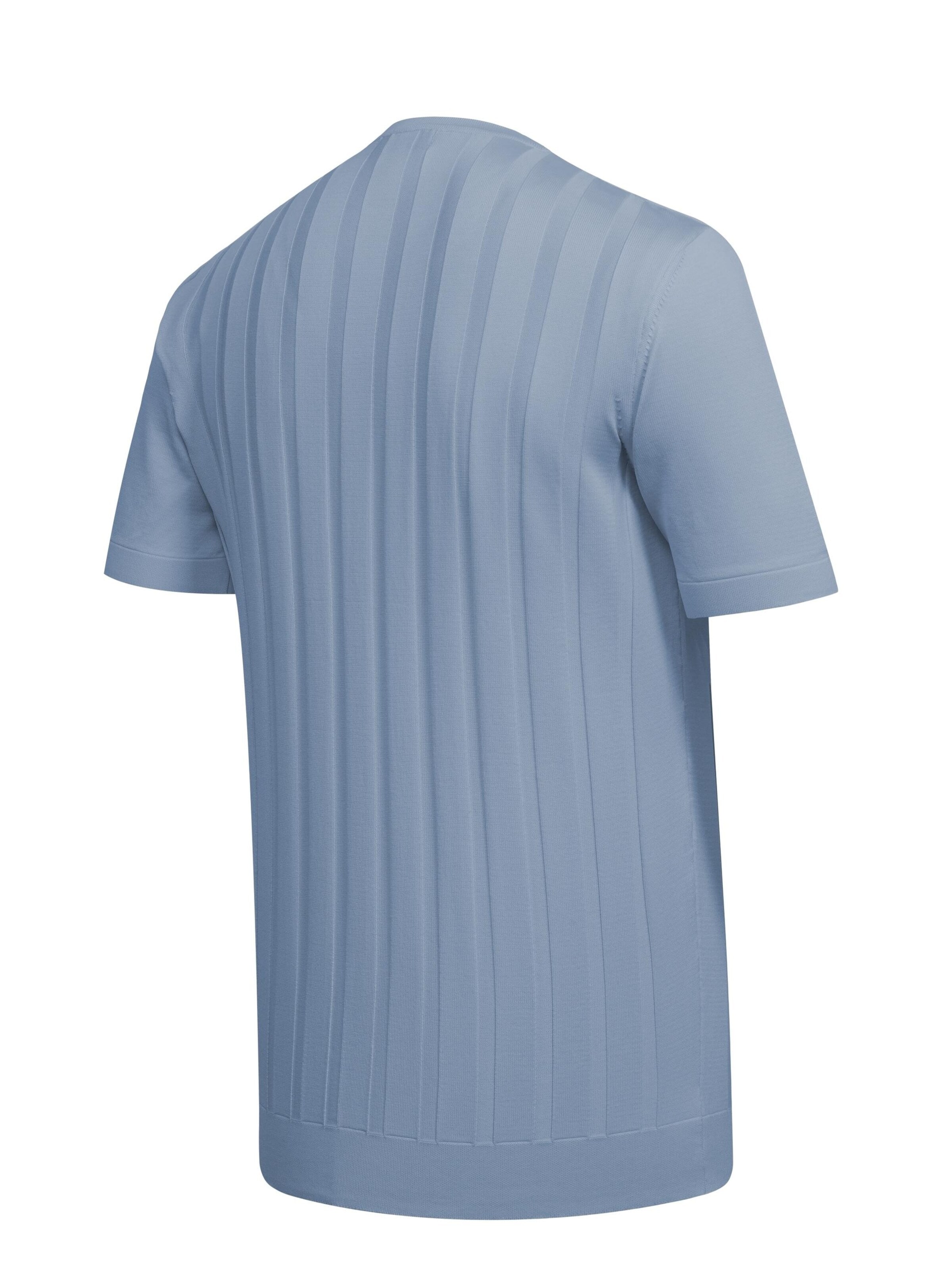 Cizgi Triko Shirt‌‌‌‌‌ in Blau