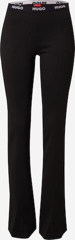 HUGO Red Flared Trousers 'Haskanna' in Black: front
