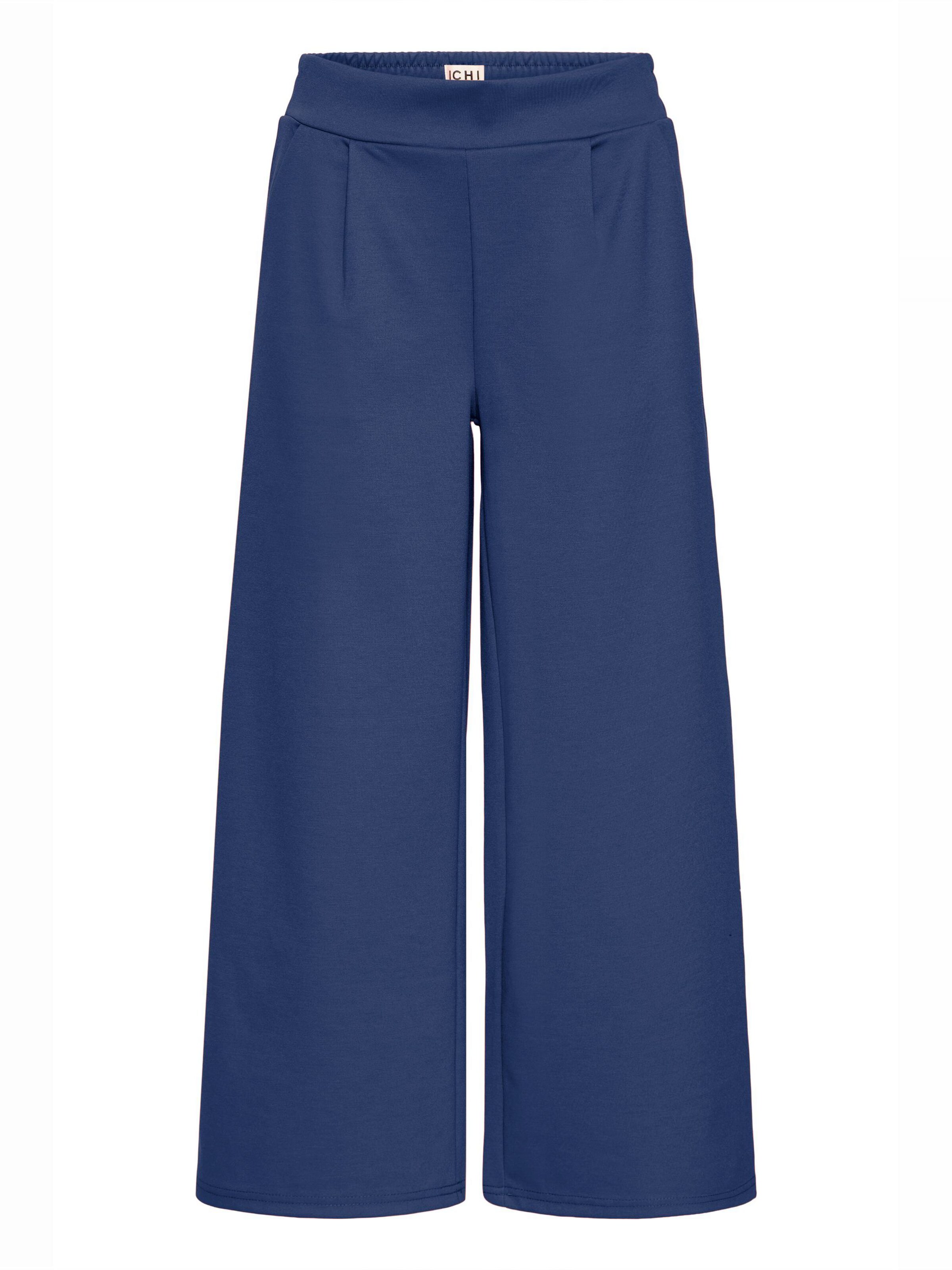 ICHI - Calças com pregas 'Kate' em azul: frente