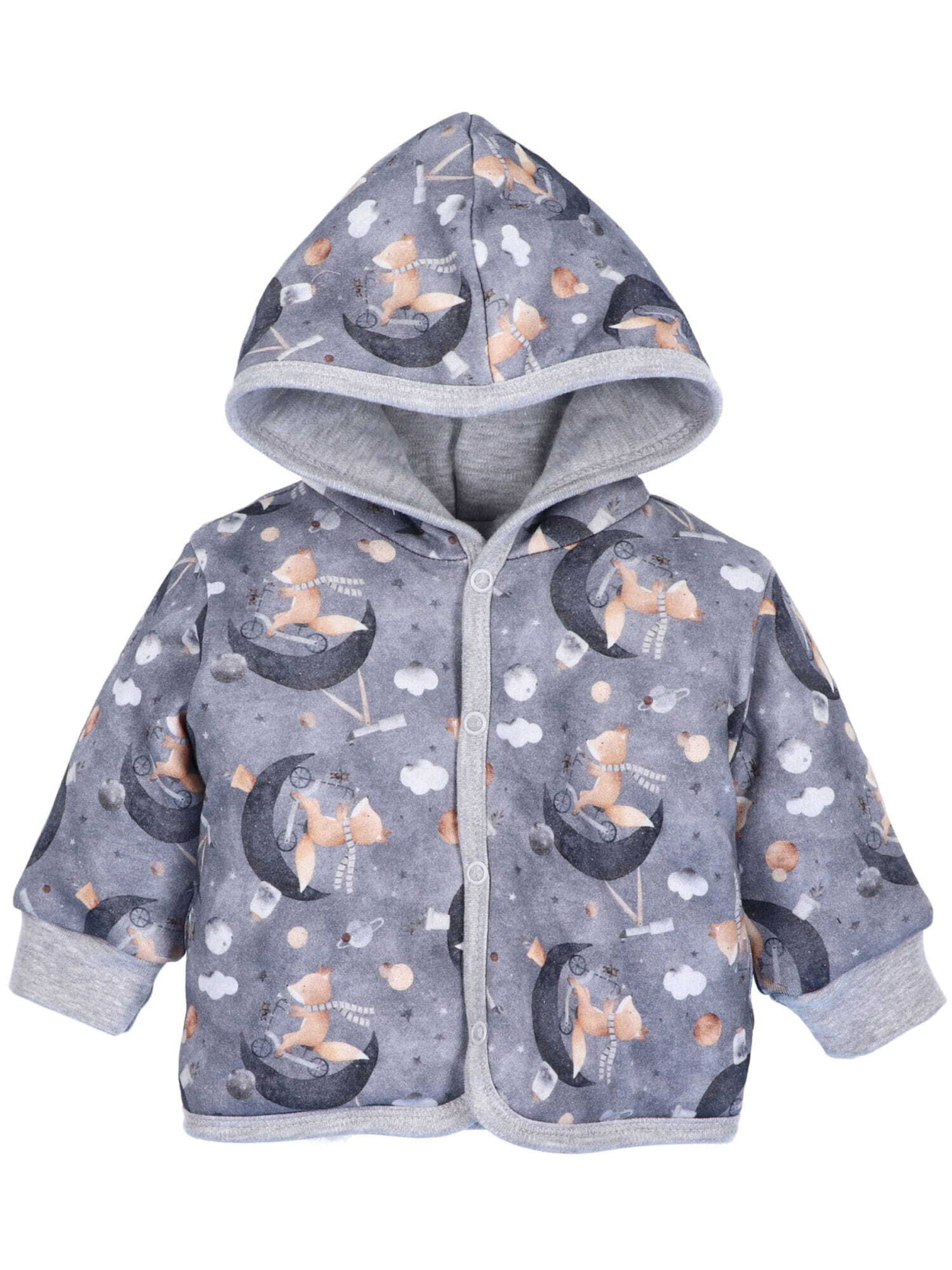 NINI Sweatjacke 'Fuchs' in Grau: Vorderseite