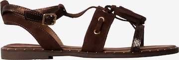 Super Mode - Sandalias 'Flache Sandalen mit Riemchen' en marrón: frente