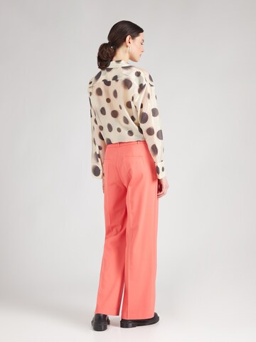 COMMA Wide leg Trousers with creases in Orange