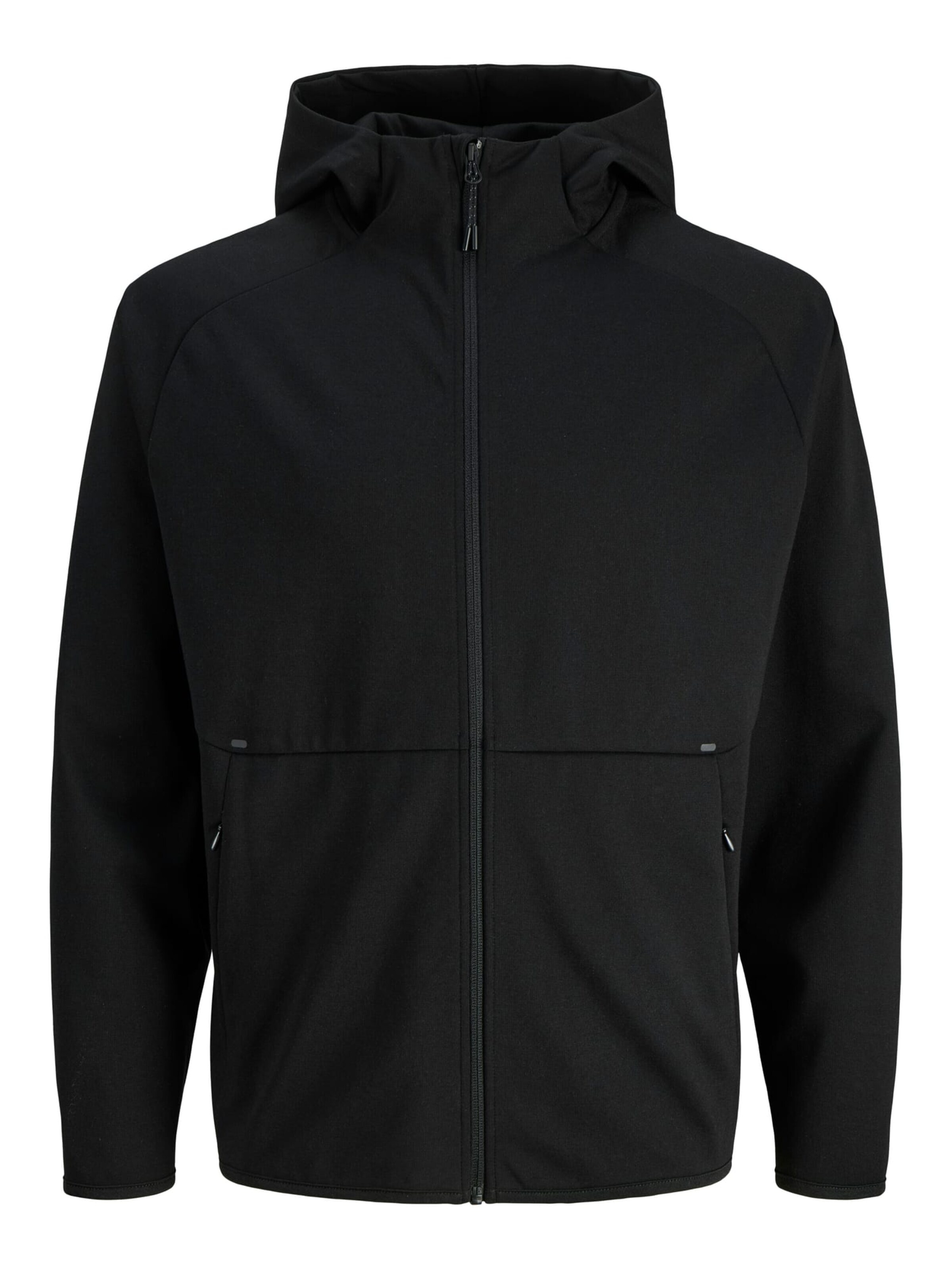 JACK & JONES Sweatvest 'Base' in Zwart: voorkant