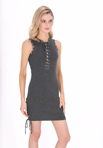 myMo ROCKS Gebreide jurk in Grijs: voorkant