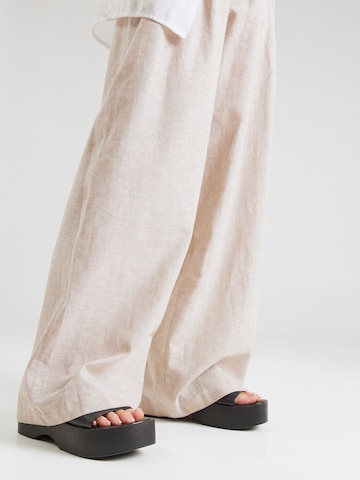 Monki Wide Leg Hose in Beige