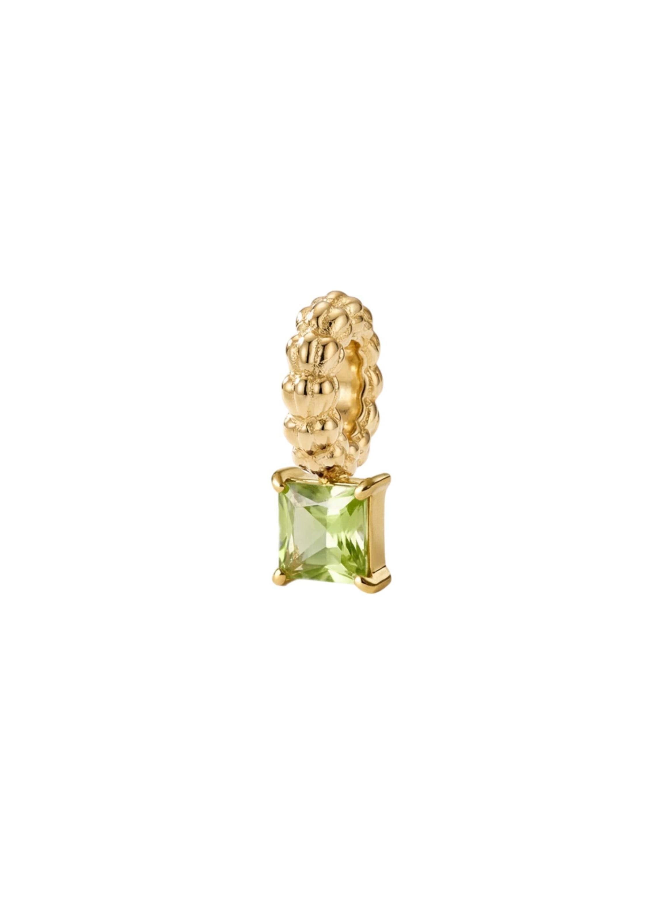 PURELEI Anhänger 'August Peridot' in Gold: Vorderseite